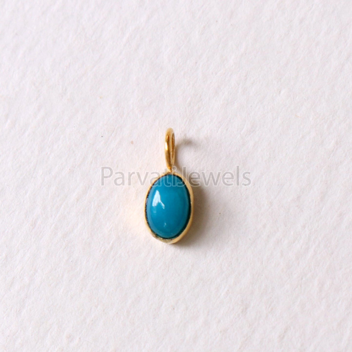 Natural Sleeping Beauty Turquoise 18K gold charm pendant, Handmade Gold Charm, Turquoise Charm, Turquoise Dainty Charm, Minimalist Pendant