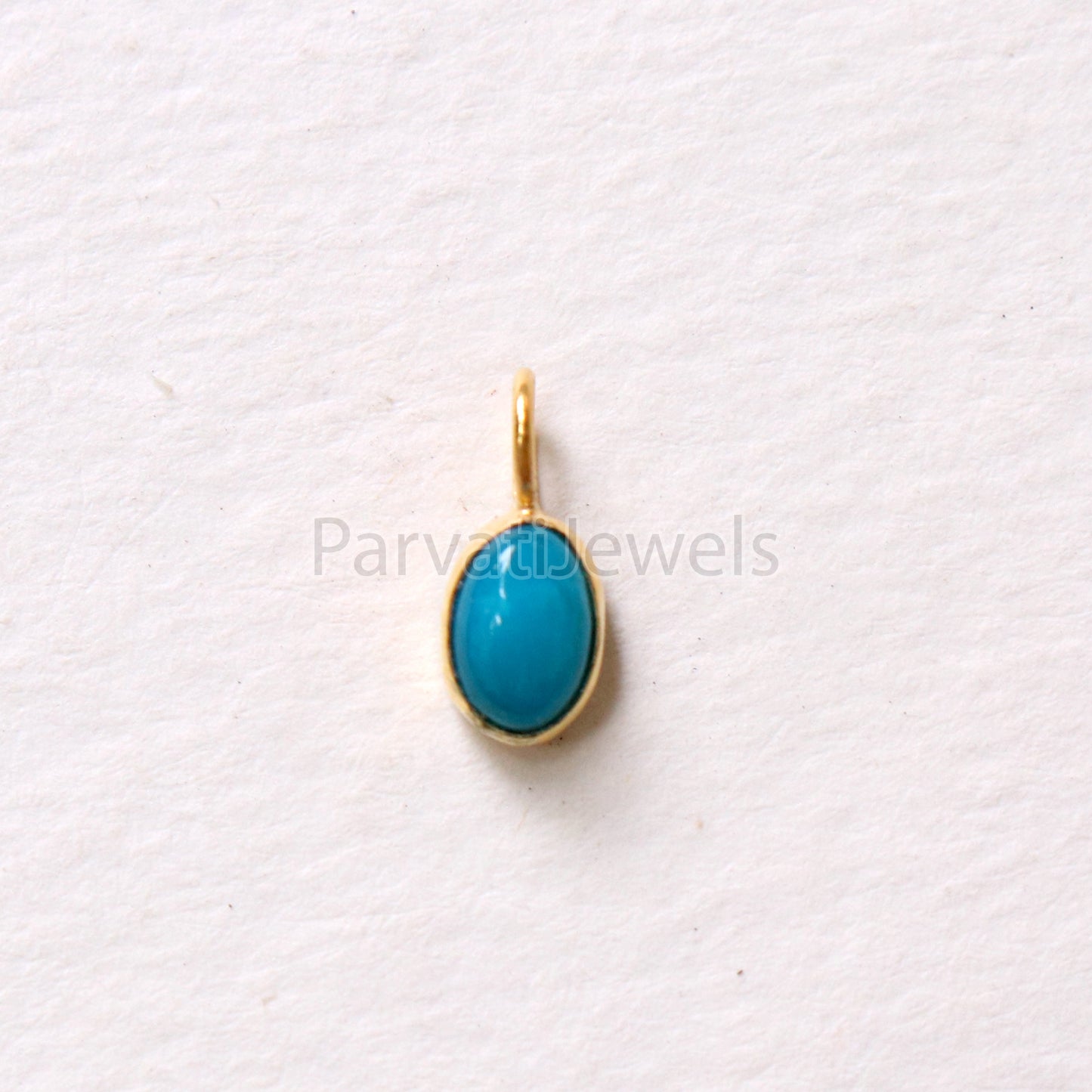 Natural Sleeping Beauty Turquoise 18K gold charm pendant, Handmade Gold Charm, Turquoise Charm, Turquoise Dainty Charm, Minimalist Pendant