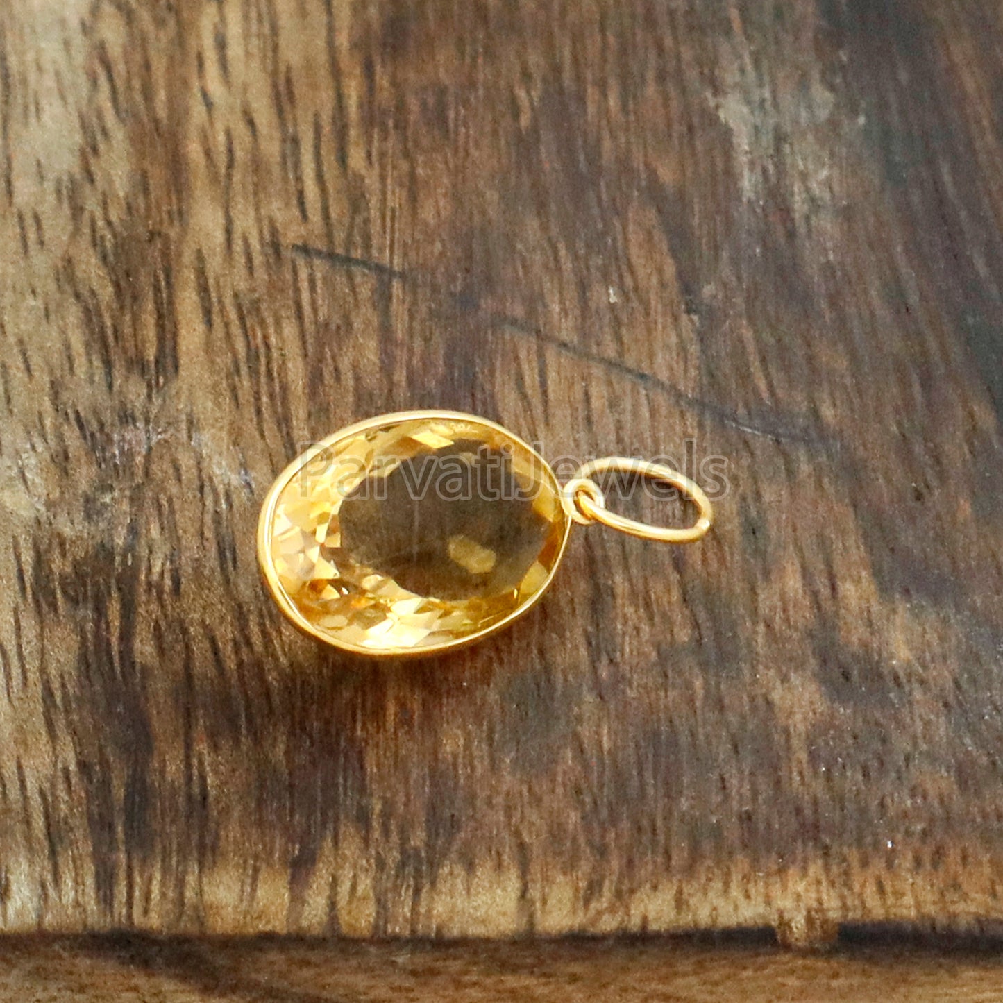 Citrine Charm, 18k Solid Gold Charm, Natural Citrine Charm, Gold Charm, Charm Pendant, Charm Necklace, Handmade Gold Charm