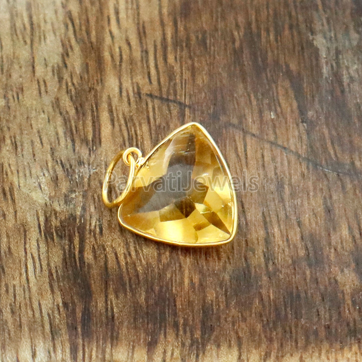 Citrine Charm, 18k Solid Gold Charm, Natural Citrine Charm, Gold Charm, Charm Pendant, Charm Necklace, Handmade Gold Charm
