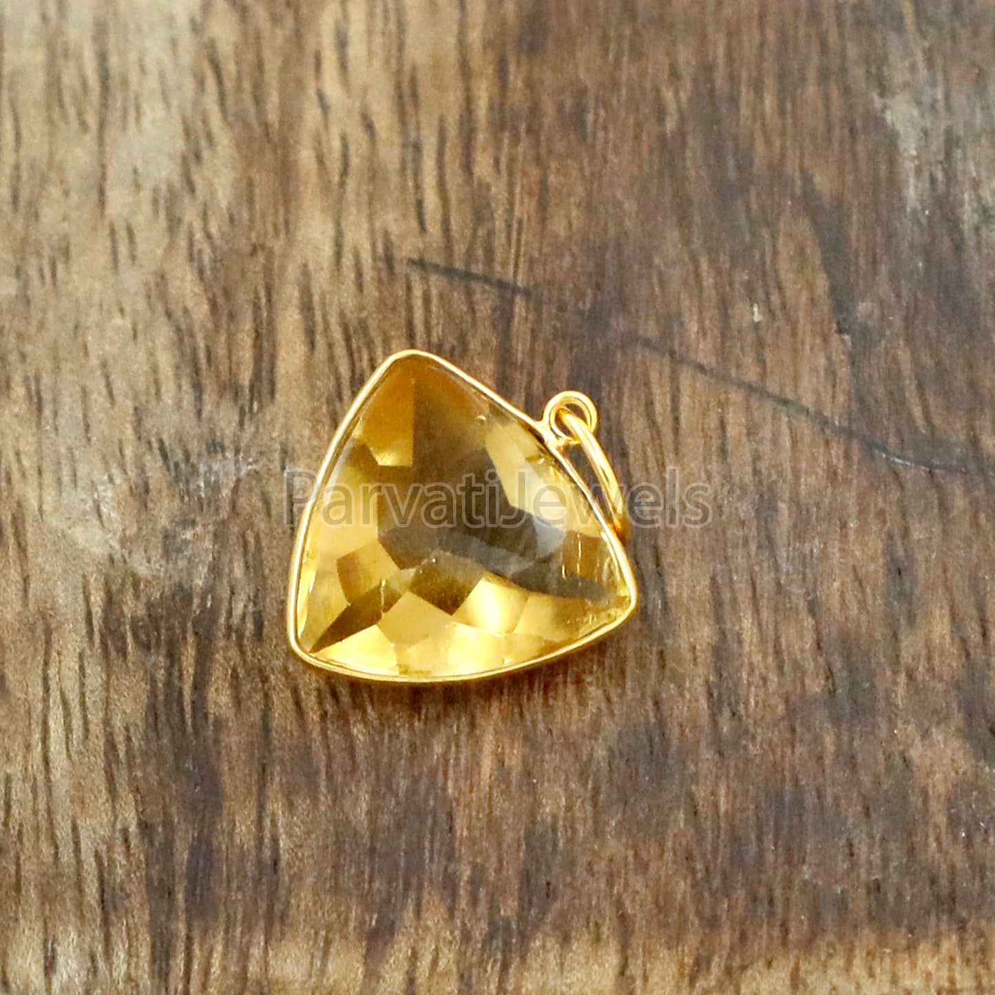 Citrine Charm, 18k Solid Gold Charm, Natural Citrine Charm, Gold Charm, Charm Pendant, Charm Necklace, Handmade Gold Charm