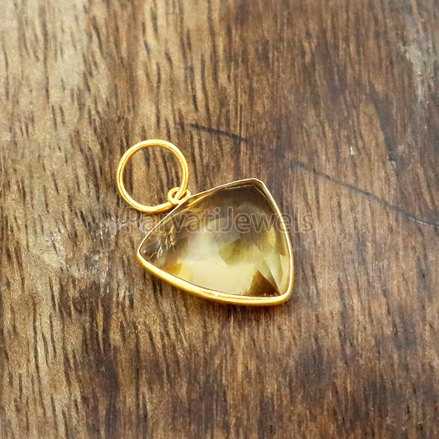 Citrine Charm, 18k Solid Gold Charm, Natural Citrine Charm, Gold Charm, Charm Pendant, Charm Necklace, Handmade Gold Charm