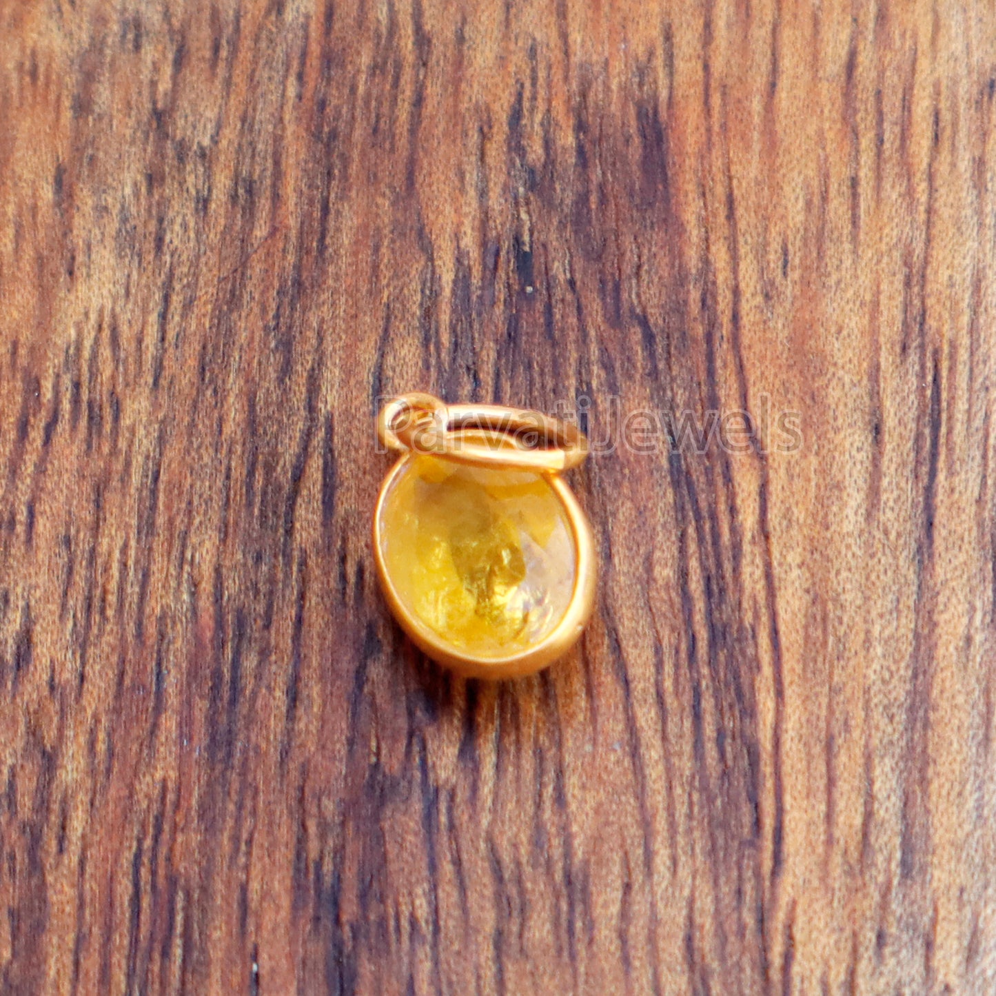 Yellow Sapphire Charm, 18k Solid Gold Charm, Natural Sapphire Charm, Gold Charm, Charm Pendant, Charm Necklace, Handmade Gold Charm