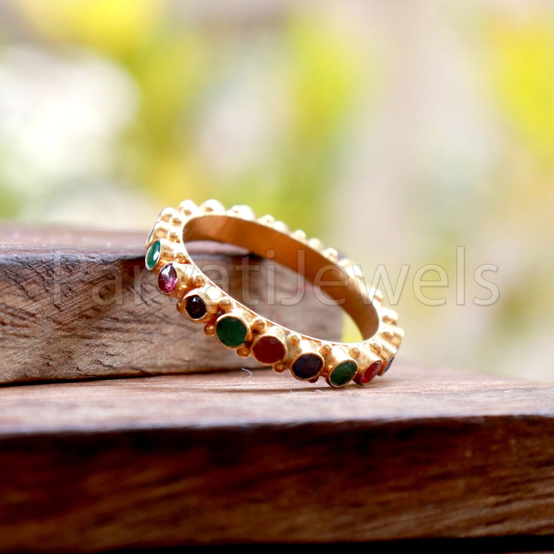Ruby, Emerald & Sapphire Eternity Band Ring, 18k Solid Gold Ring, Handmade Eternity Gold Ring, Multi Stone Engagement Ring, Wedding Ring