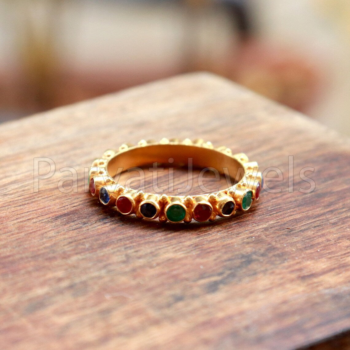Ruby, Emerald & Sapphire Eternity Band Ring, 18k Solid Gold Ring, Handmade Eternity Gold Ring, Multi Stone Engagement Ring, Wedding Ring