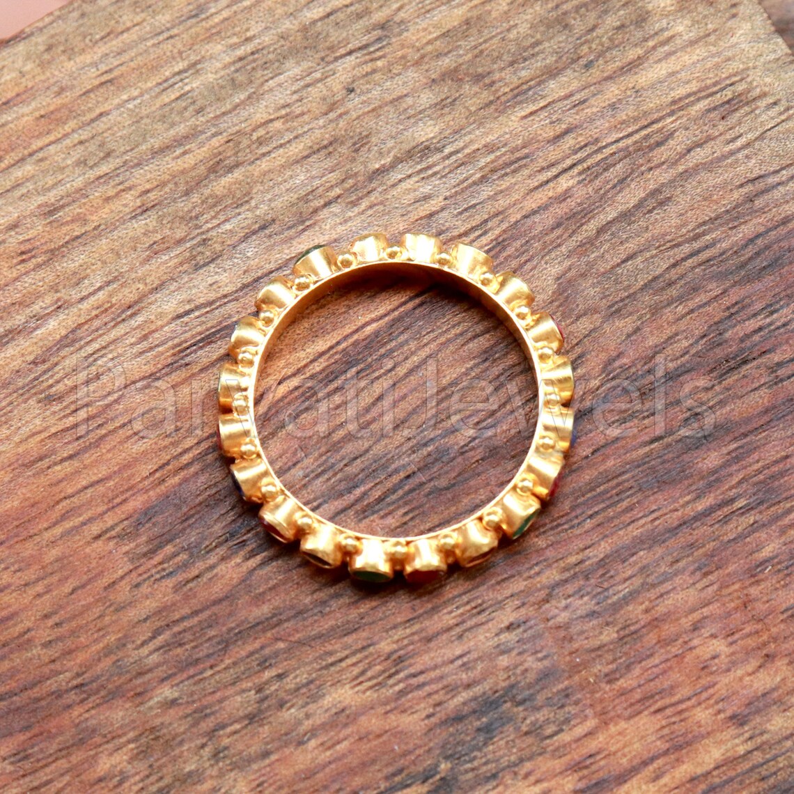 Ruby, Emerald & Sapphire Eternity Band Ring, 18k Solid Gold Ring, Handmade Eternity Gold Ring, Multi Stone Engagement Ring, Wedding Ring