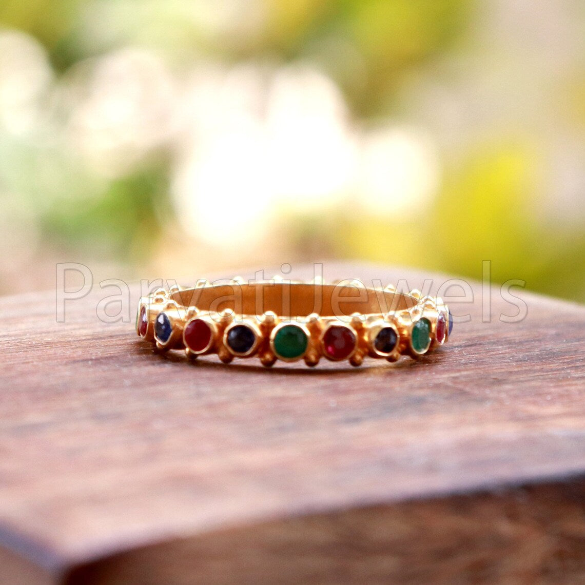 Ruby, Emerald & Sapphire Eternity Band Ring, 18k Solid Gold Ring, Handmade Eternity Gold Ring, Multi Stone Engagement Ring, Wedding Ring