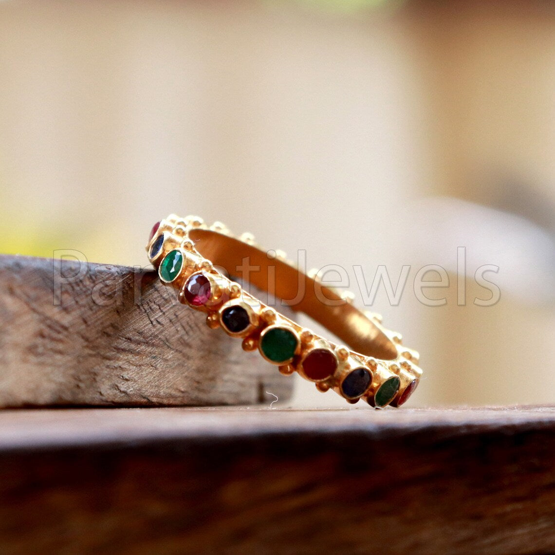 Ruby, Emerald & Sapphire Eternity Band Ring, 18k Solid Gold Ring, Handmade Eternity Gold Ring, Multi Stone Engagement Ring, Wedding Ring