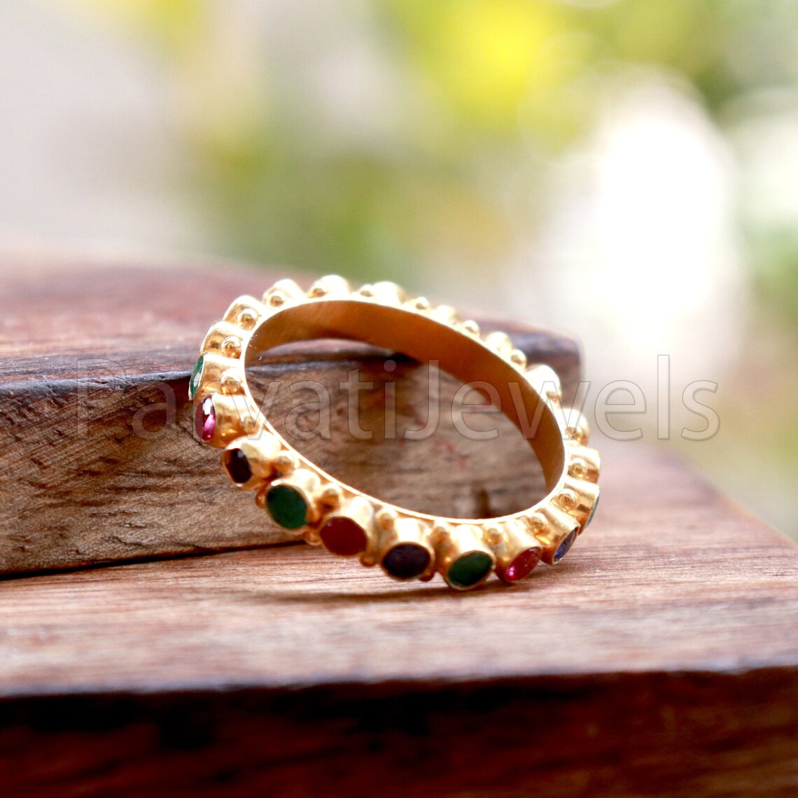 Ruby, Emerald & Sapphire Eternity Band Ring, 18k Solid Gold Ring, Handmade Eternity Gold Ring, Multi Stone Engagement Ring, Wedding Ring