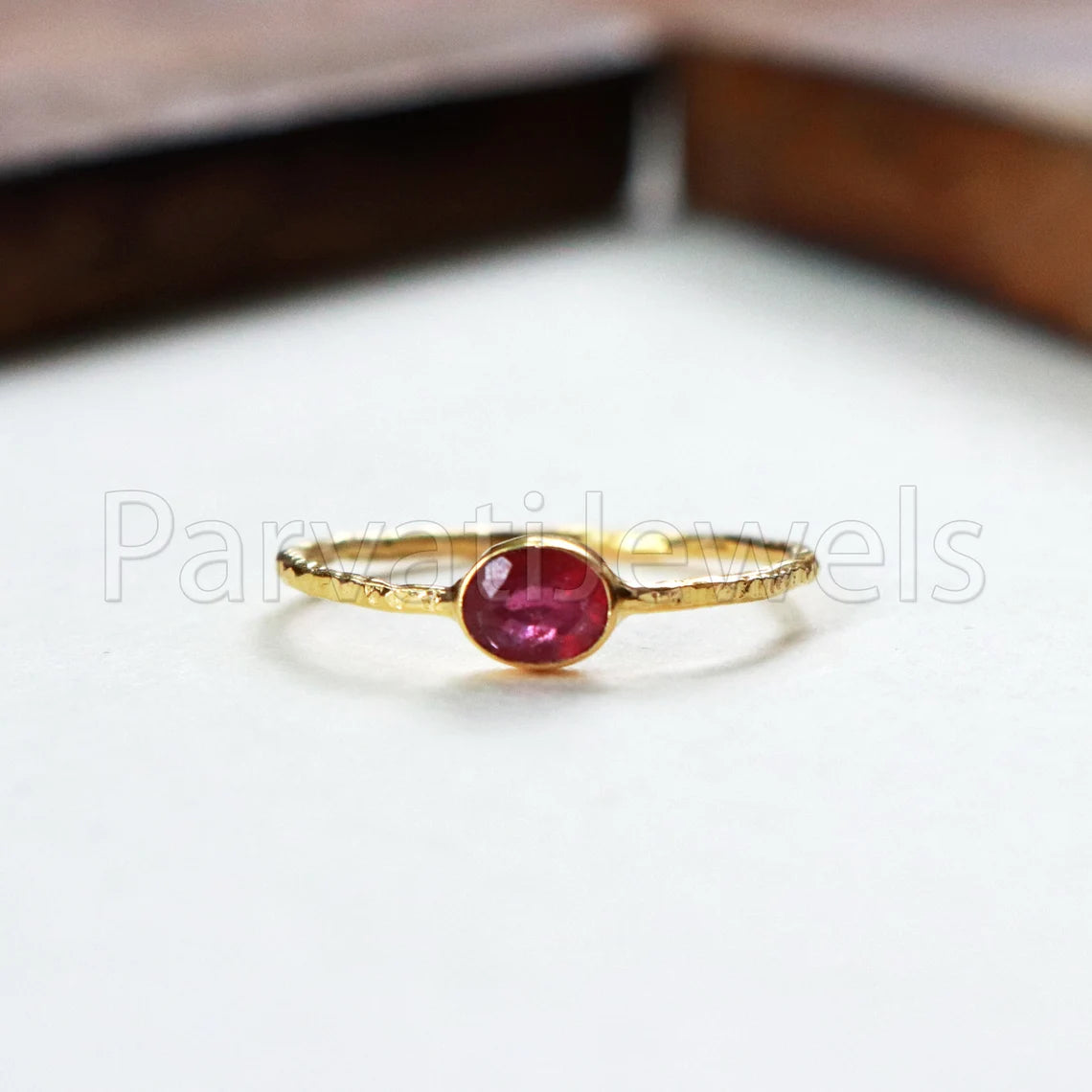 Natural Ruby Ring, Ruby Gold Ring, 18k Solid Gold Ruby Ring, Handmade Gold Ring, Ruby Engagement Ring, Wedding Ruby Ring, Hammered Gold Ring