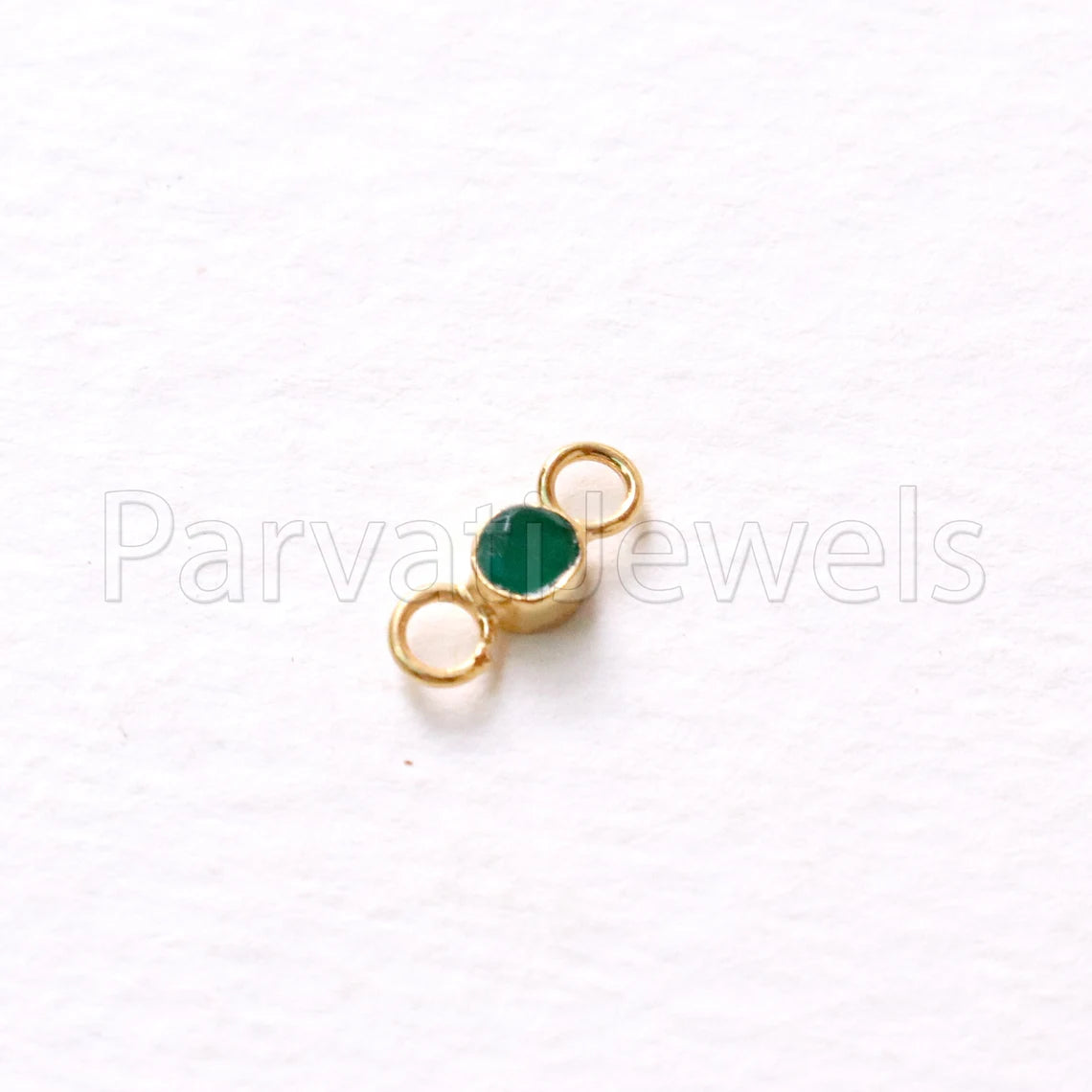 Emerald Connector, 18k Solid Gold Connector, Natural Emerald, Gold Connector, Handmade Connector, Gold Jewelry Connector,