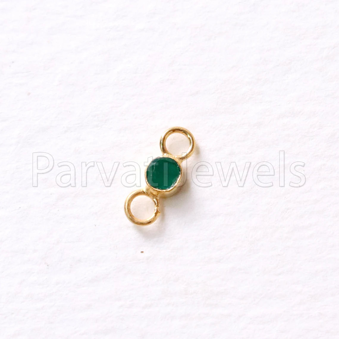 Emerald Connector, 18k Solid Gold Connector, Natural Emerald, Gold Connector, Handmade Connector, Gold Jewelry Connector,
