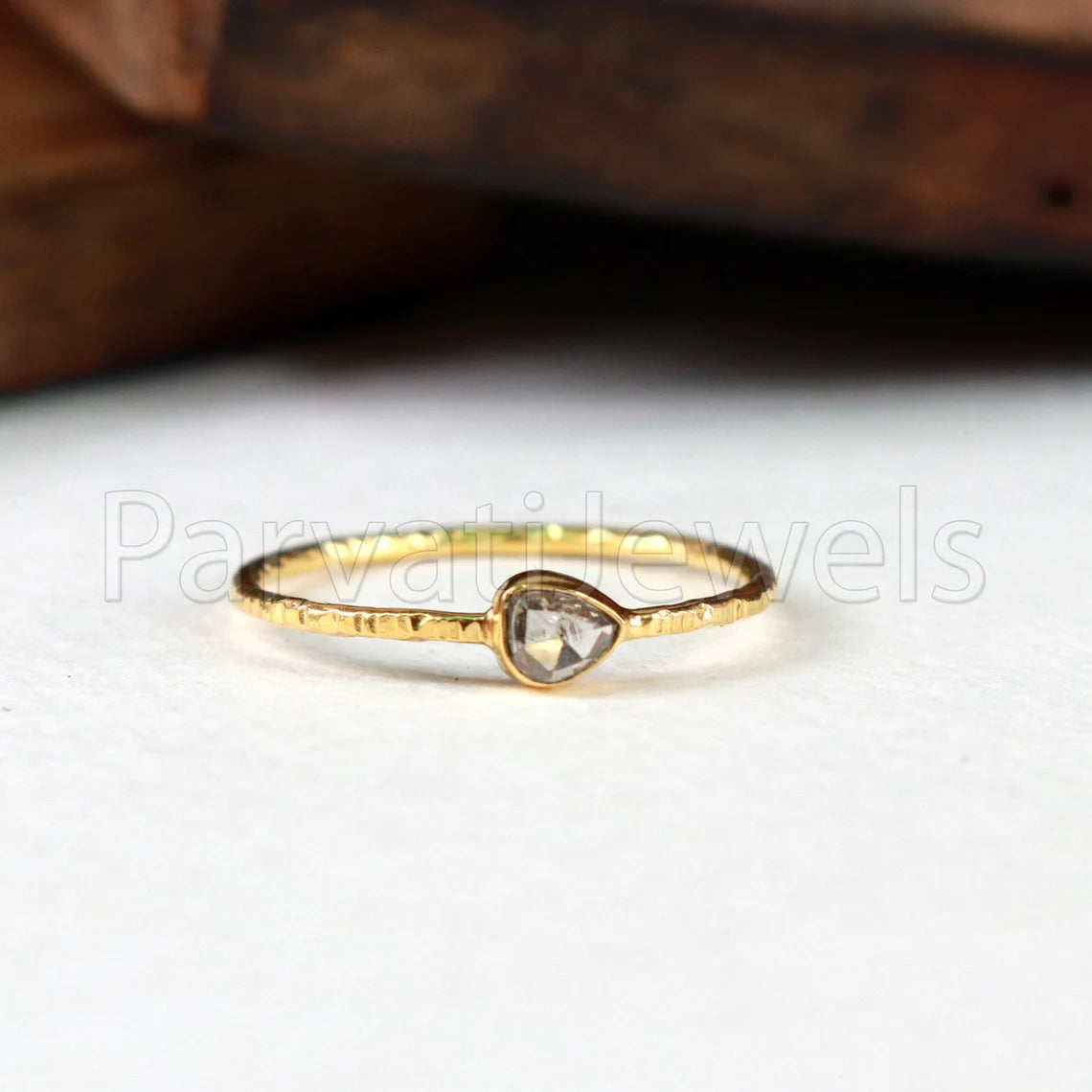 Natural Diamond English Polki Ring, Diamond Gold Ring, 18k Solid Gold Ring, Handmade Gold Ring, Diamond Engagement Ring, Wedding Gold Ring