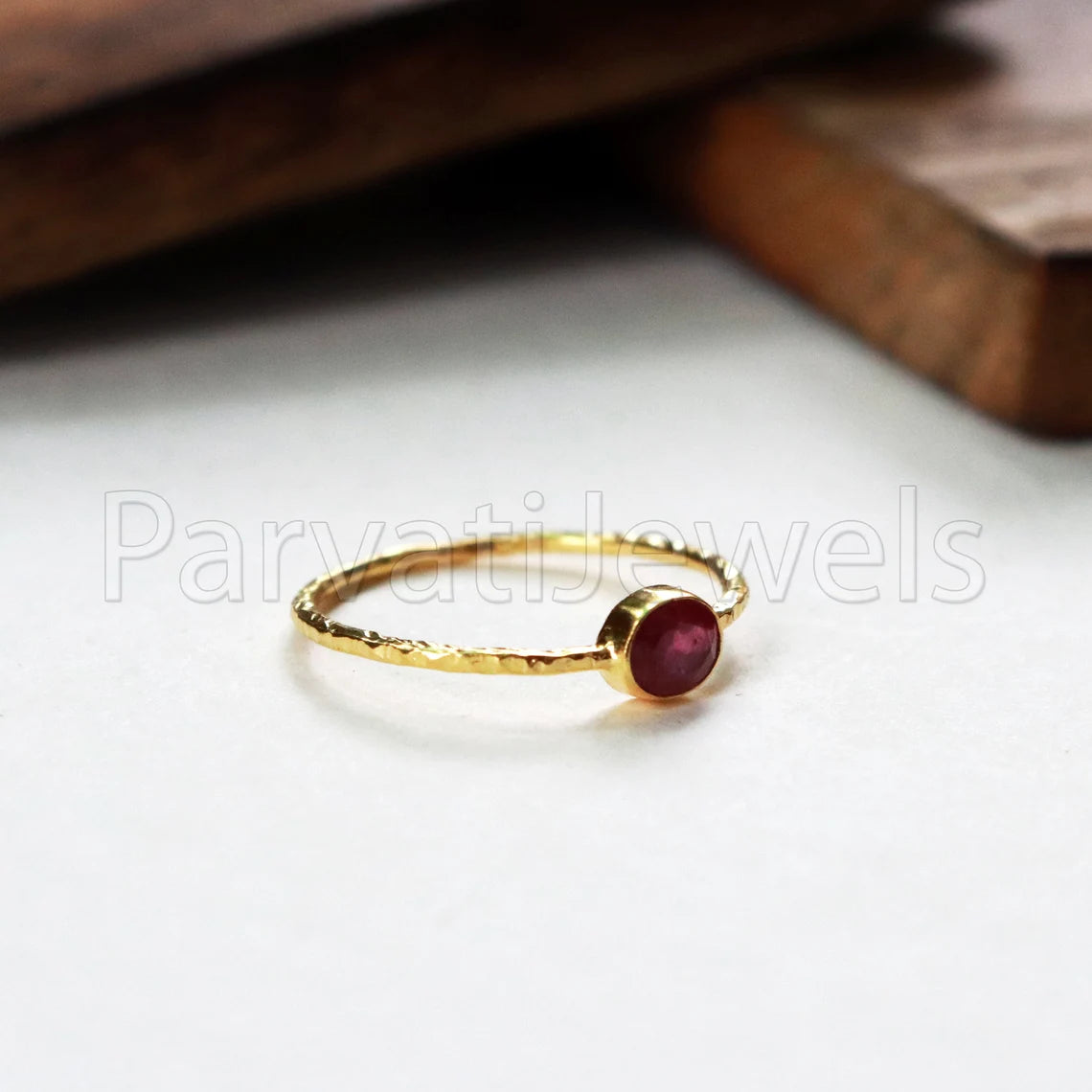 Natural Ruby Ring, Ruby Gold Ring, 18k Solid Gold Ruby Ring, Handmade Gold Ring, Ruby Engagement Ring, Wedding Ruby Ring, Hammered Gold Ring