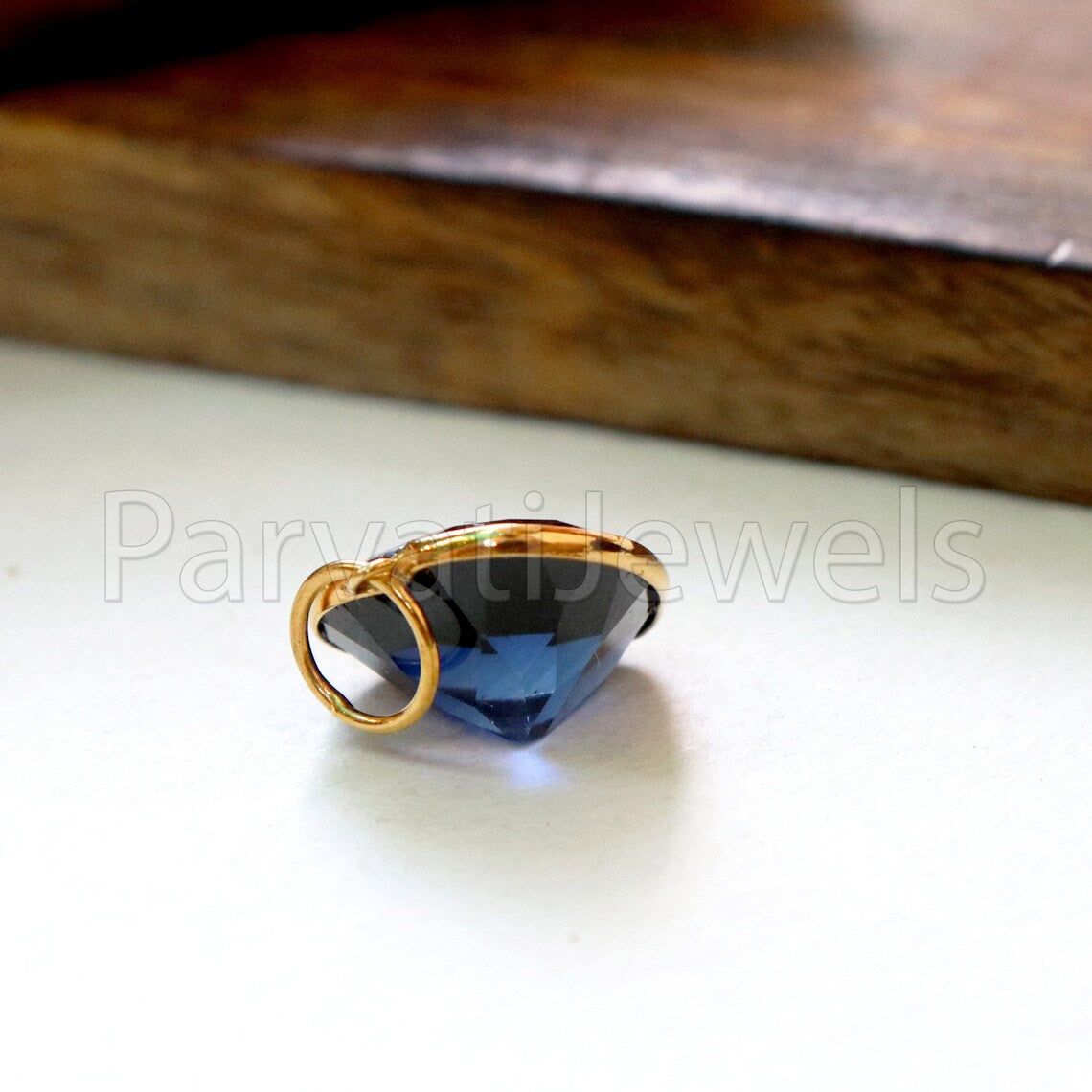 Lab Grown Tanzanite Charm, 18k Solid Gold Charm, Handmade Gold Charm, Tanzanite Dainty Charm, Minimalist Pendant, Heart Tanzanite Charm