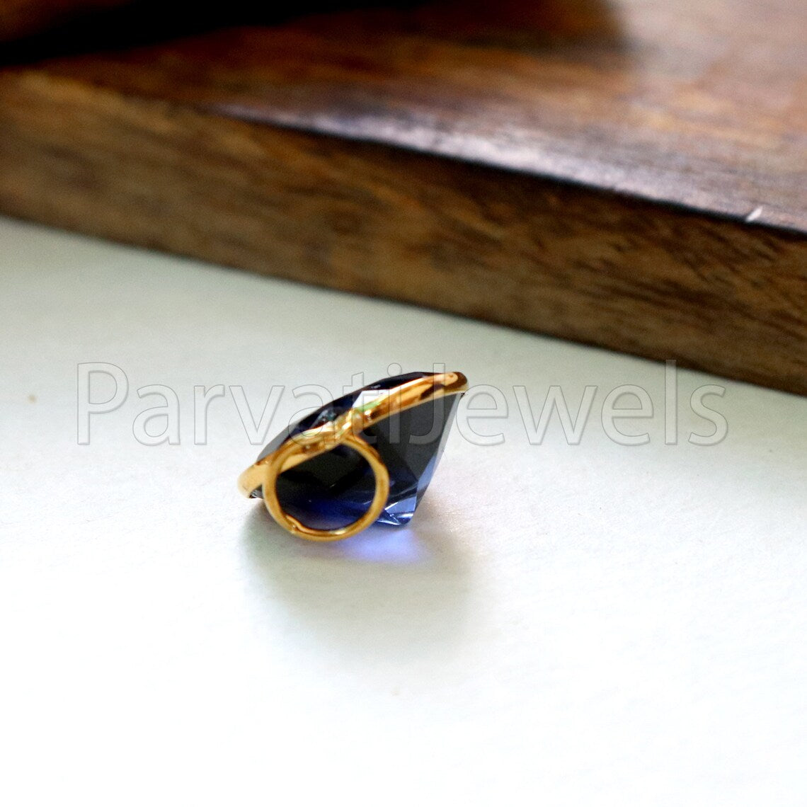 Lab Grown Tanzanite Charm, 18k Solid Gold Charm, Handmade Gold Charm, Tanzanite Dainty Charm, Minimalist Pendant, Heart Tanzanite Charm