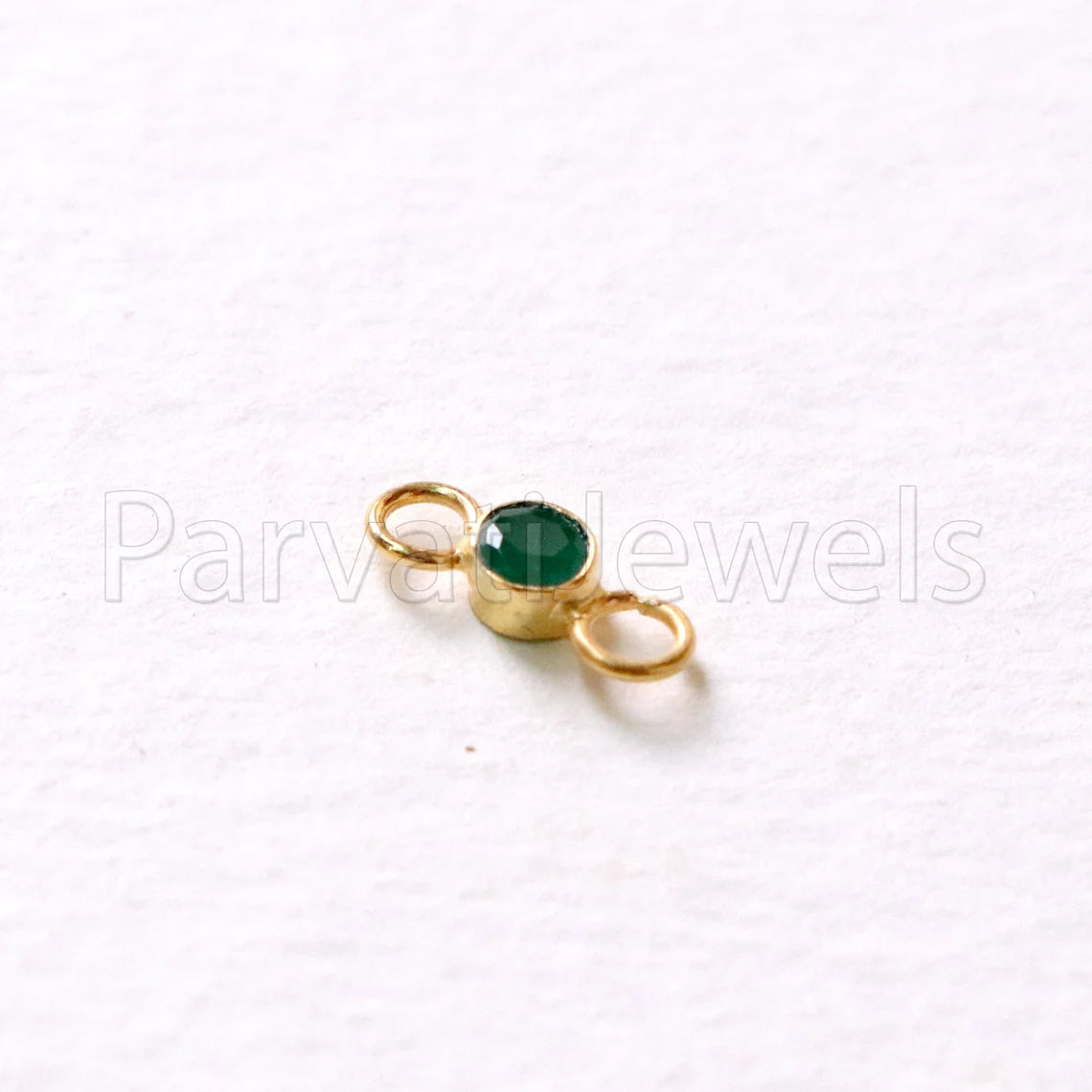 Emerald Connector, 18k Solid Gold Connector, Natural Emerald, Gold Connector, Handmade Connector, Gold Jewelry Connector,