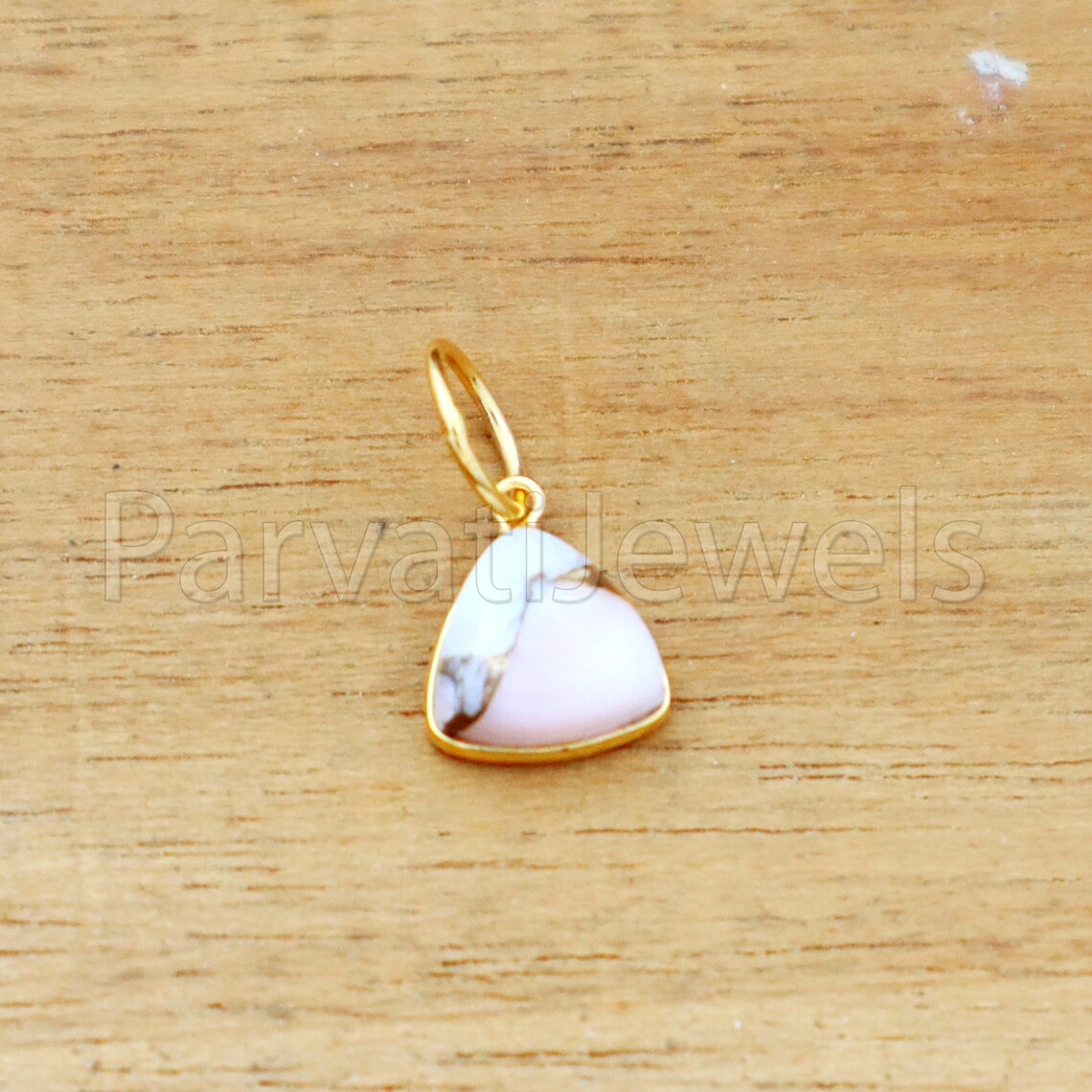 Pink Dahlia Turquoise Charm, 18K gold charm pendant, Handmade Charm, Pink Dahlia Turquoise Charm, Turquoise Dainty Charm, Minimalist Pendant
