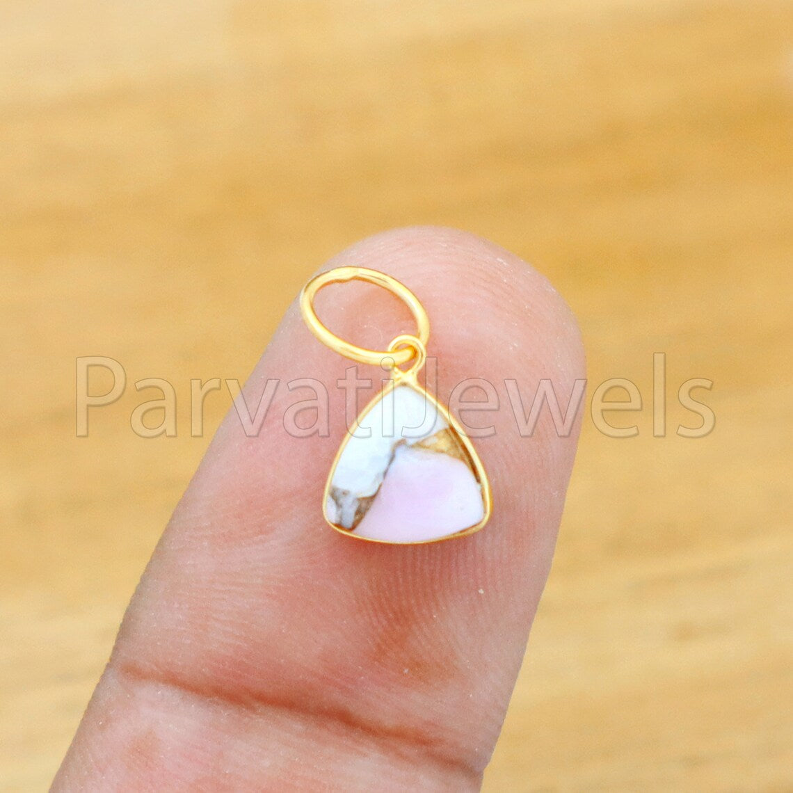 Pink Dahlia Turquoise Charm, 18K gold charm pendant, Handmade Charm, Pink Dahlia Turquoise Charm, Turquoise Dainty Charm, Minimalist Pendant
