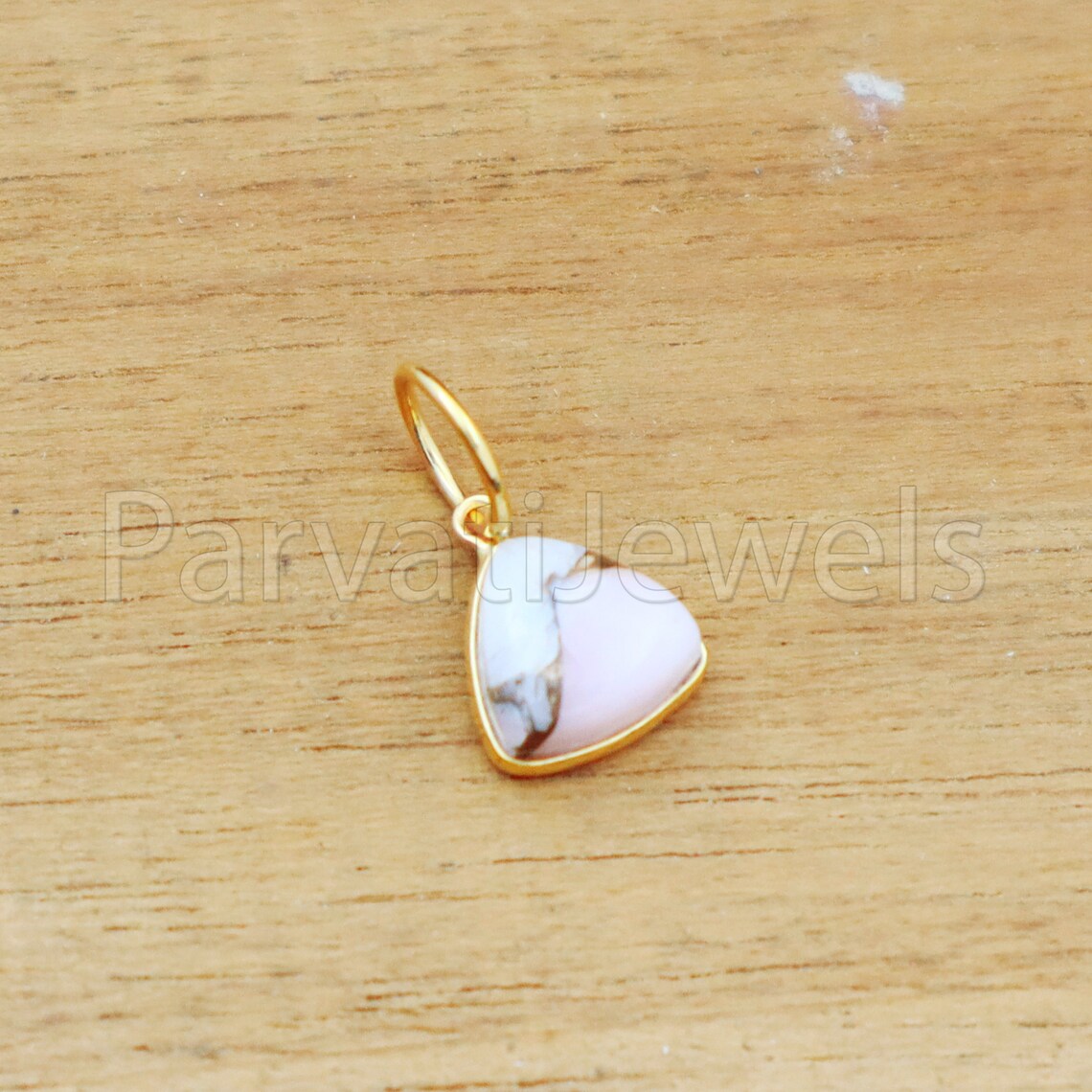 Pink Dahlia Turquoise Charm, 18K gold charm pendant, Handmade Charm, Pink Dahlia Turquoise Charm, Turquoise Dainty Charm, Minimalist Pendant