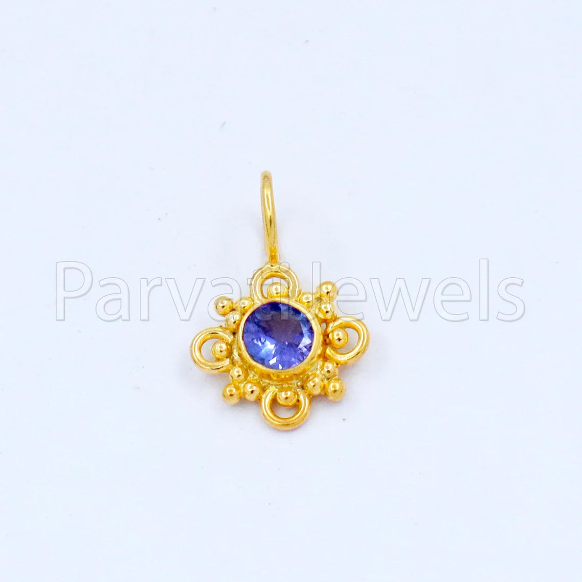 Natural Tanzanite Charm, 18k Solid Gold Charm, Handmade Gold Charm, Designer Charm Pendant, Charms Necklace, Tanzanite Charm