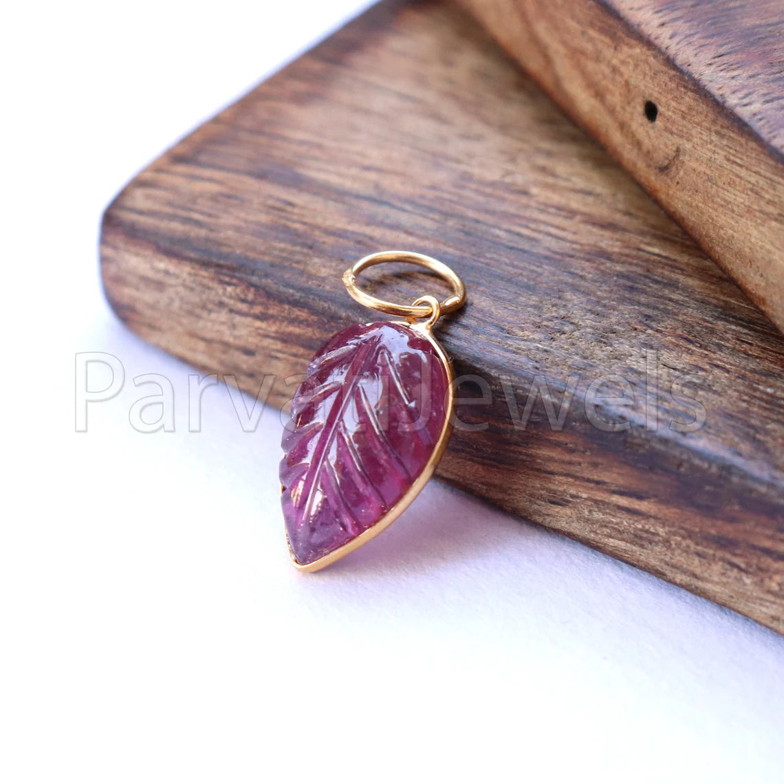 Natural Pink Tourmaline Charm, 18k Solid Gold Charm, Hand Carved Pink Tourmaline Charm, Charm Pendant, Charm Necklace, Handmade Gold Charm