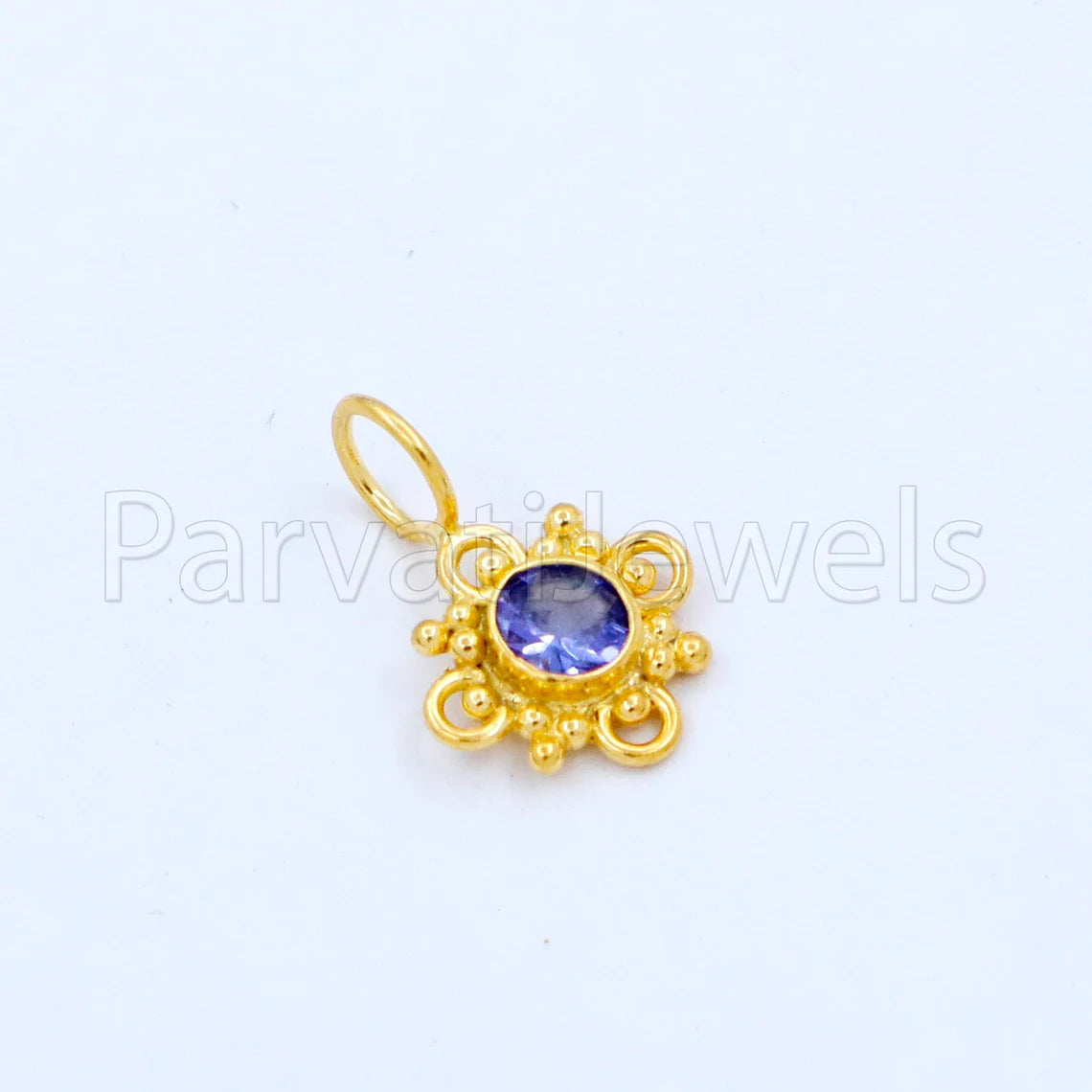 Natural Tanzanite Charm, 18k Solid Gold Charm, Handmade Gold Charm, Designer Charm Pendant, Charms Necklace, Tanzanite Charm