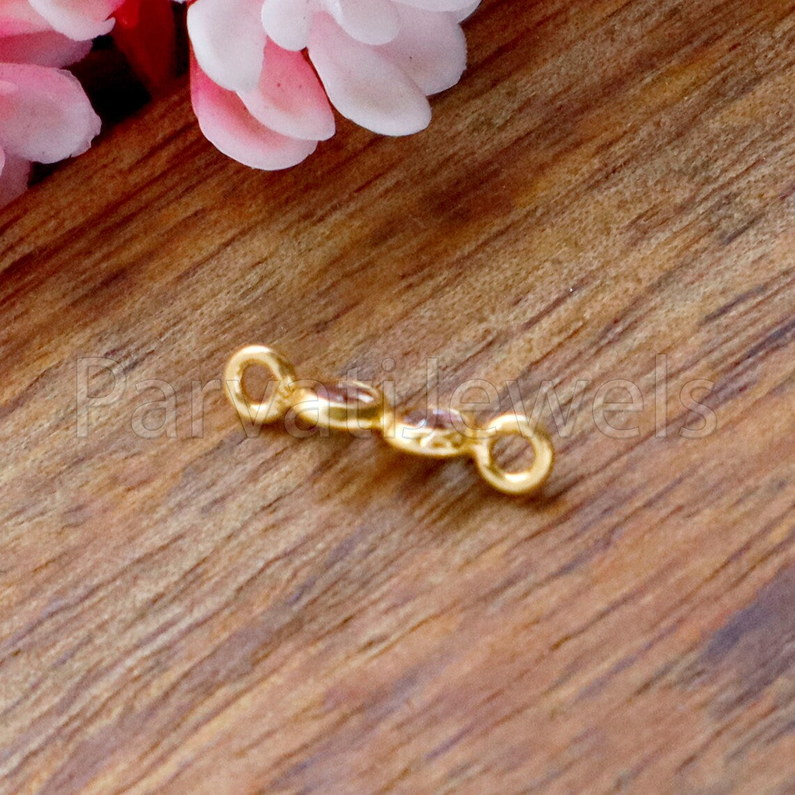 Natural Rose cut Diamond Connector, 18k Solid Gold Connector, Natural Rose cut Diamond, Gold Connector, Gold Jewelry Connector