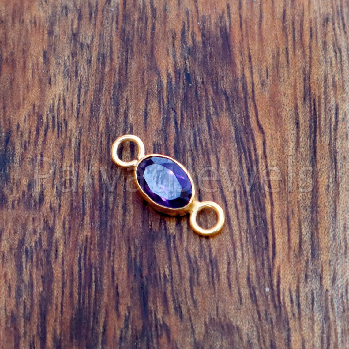 Amethyst Connector, 18k Solid Gold Connector, Natural Amethyst Connector, Gold Connector, Jewelry Connector, Jewelry Crafting