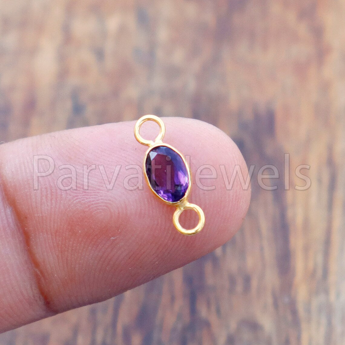 Amethyst Connector, 18k Solid Gold Connector, Natural Amethyst Connector, Gold Connector, Jewelry Connector, Jewelry Crafting