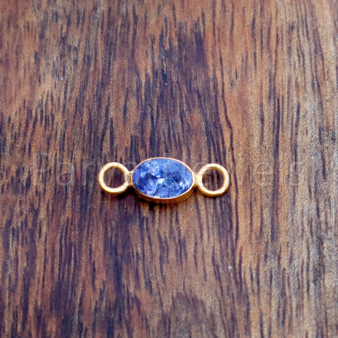 Tanzanite Connector, 18k Solid Gold Connector, Natural Tanzanite Connector , Gold Connector, Gold Jewelry Connector, Bracelet Connector