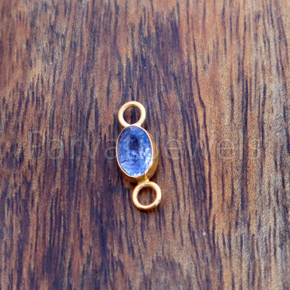 Tanzanite Connector, 18k Solid Gold Connector, Natural Tanzanite Connector , Gold Connector, Gold Jewelry Connector, Bracelet Connector