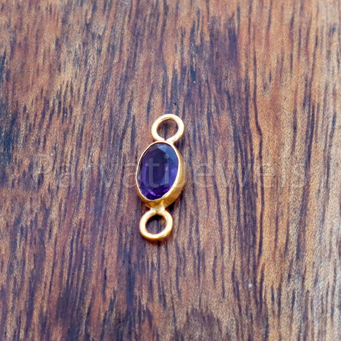 Amethyst Connector, 18k Solid Gold Connector, Natural Amethyst Connector, Gold Connector, Jewelry Connector, Jewelry Crafting