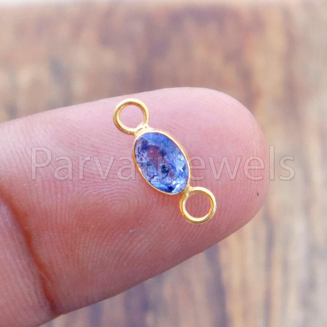 Tanzanite Connector, 18k Solid Gold Connector, Natural Tanzanite Connector , Gold Connector, Gold Jewelry Connector, Bracelet Connector