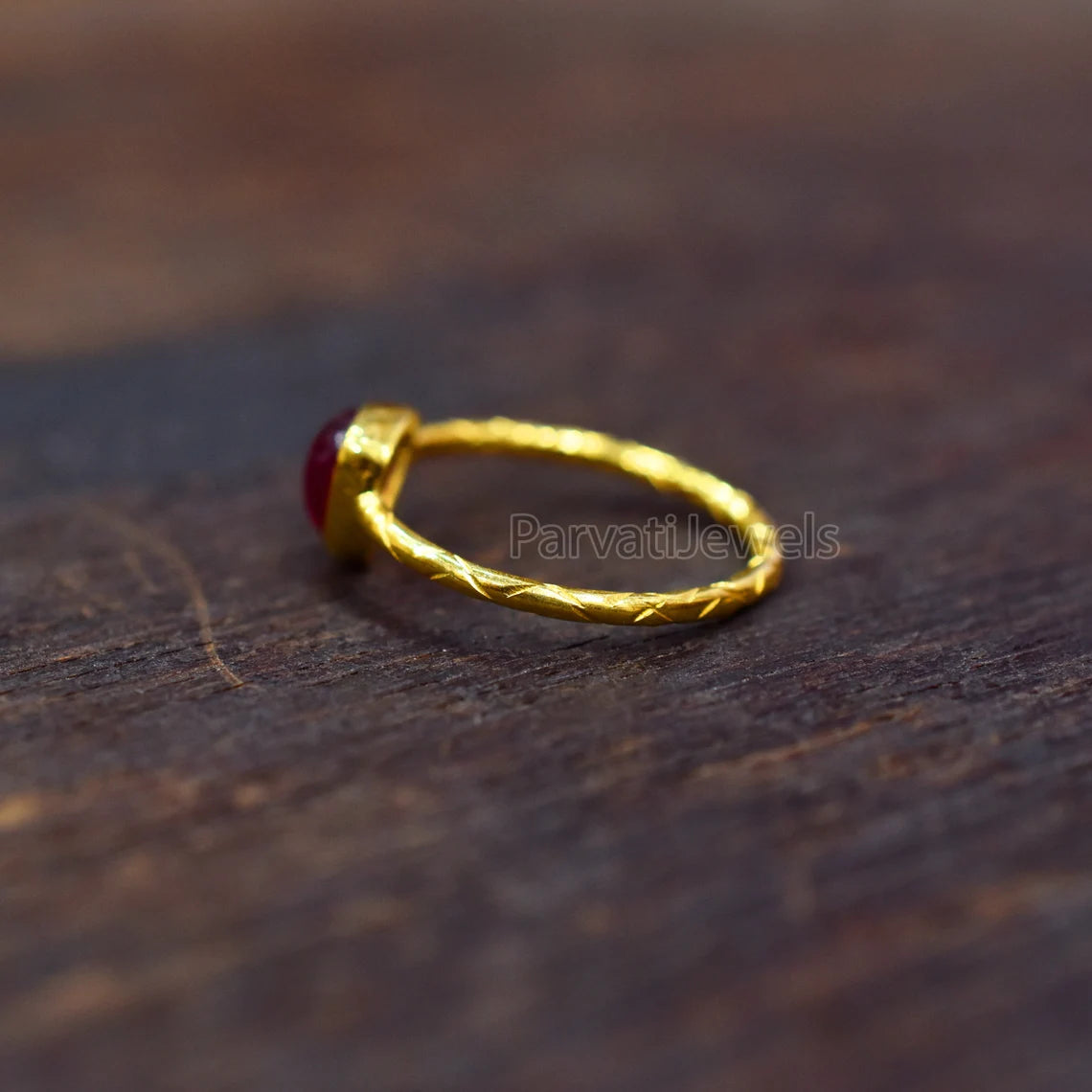 Natural Ruby Trillion Shape Solid Gold Ring, Solid Gold Ring, 14K & 18K Solid Gold Ring Jewelry, Gold Jewelry, Gold Ring, Handmade Ring