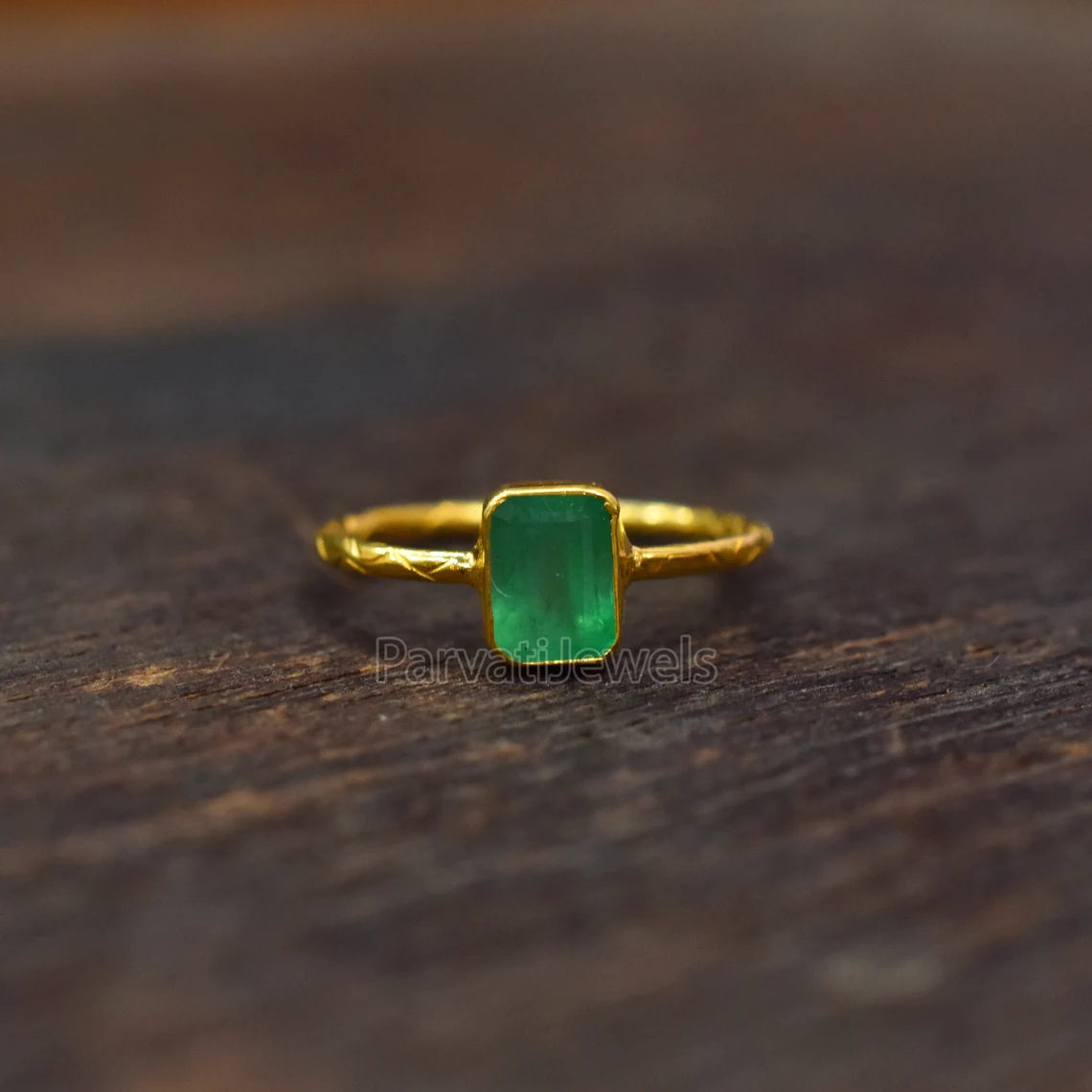 Natural Emerald Gemstone 14k & 18k Solid Gemstone Ring Jewelry, Solid Gold Emerald Ring, Solid Gold Handmade Ring Jewelry, Gold Ring