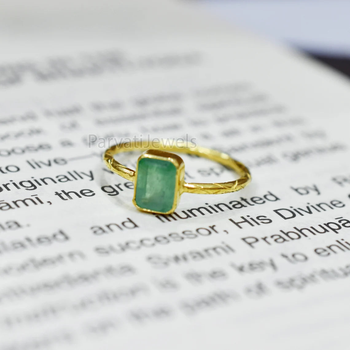 Natural Emerald Gemstone 14k & 18k Solid Gemstone Ring Jewelry, Solid Gold Emerald Ring, Solid Gold Handmade Ring Jewelry, Gold Ring