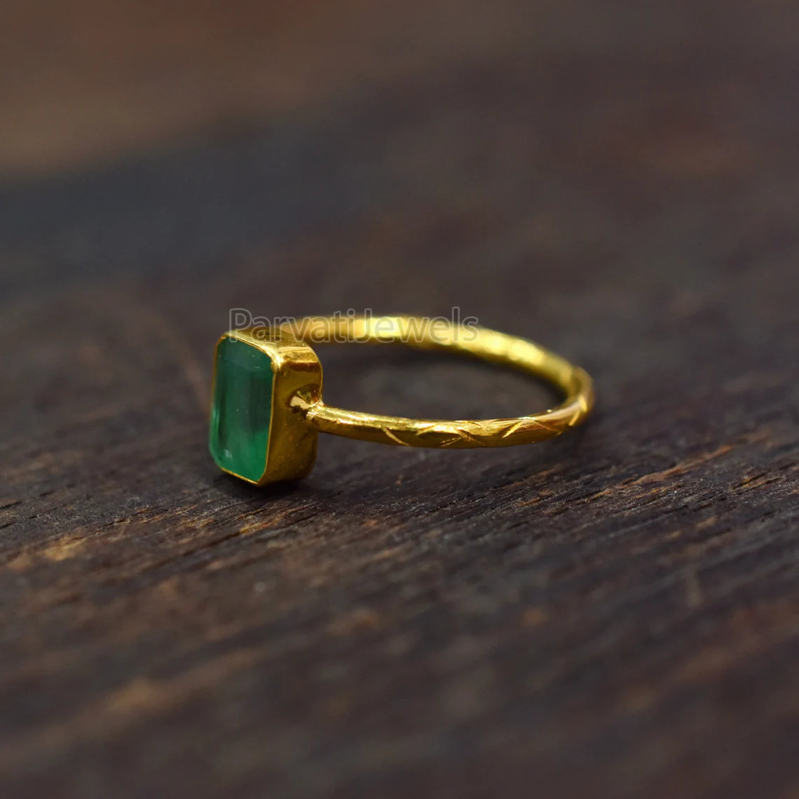 Natural Emerald Gemstone 14k & 18k Solid Gemstone Ring Jewelry, Solid Gold Emerald Ring, Solid Gold Handmade Ring Jewelry, Gold Ring