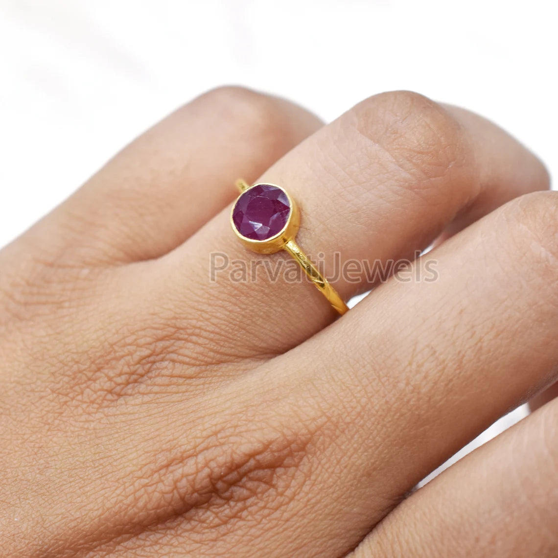 Natural Ruby Solid Gold Ring, 14k & 18K Solid Gold Ruby Ring, Solid Gold Handmade Ring Jewelry, Gold Ring For Gifting, 18k Gold Ring