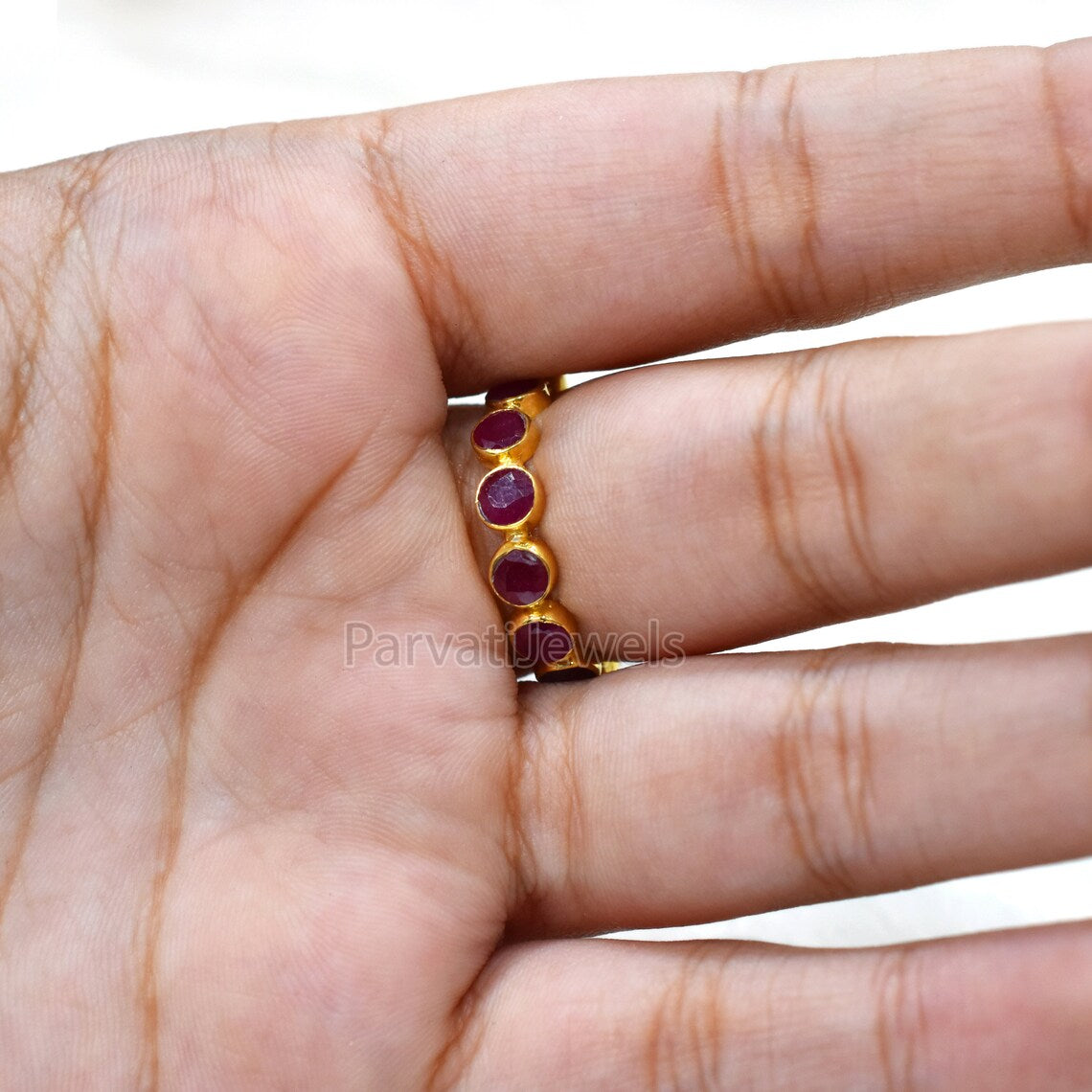 14K & 18k Ruby Gold Ring, Natural Ruby Band Gold Ring, Gold Ring, Engagement ring, Solid Gold Ring, Handmade Gold Band Ring Jewelry