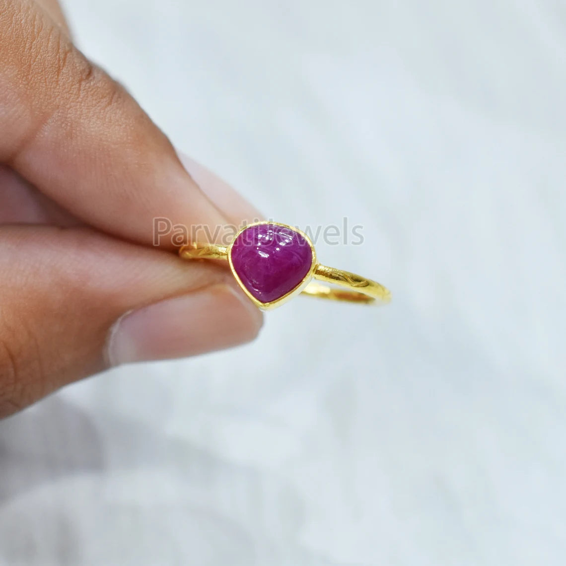 Ruby Heart Shape Solid Gold Ring, Solid Gold Ring, Handmade Ring, 14K & 18K Solid Gold Ring Jewelry, Gold Jewelry, Gold Ring, Handmade Ring