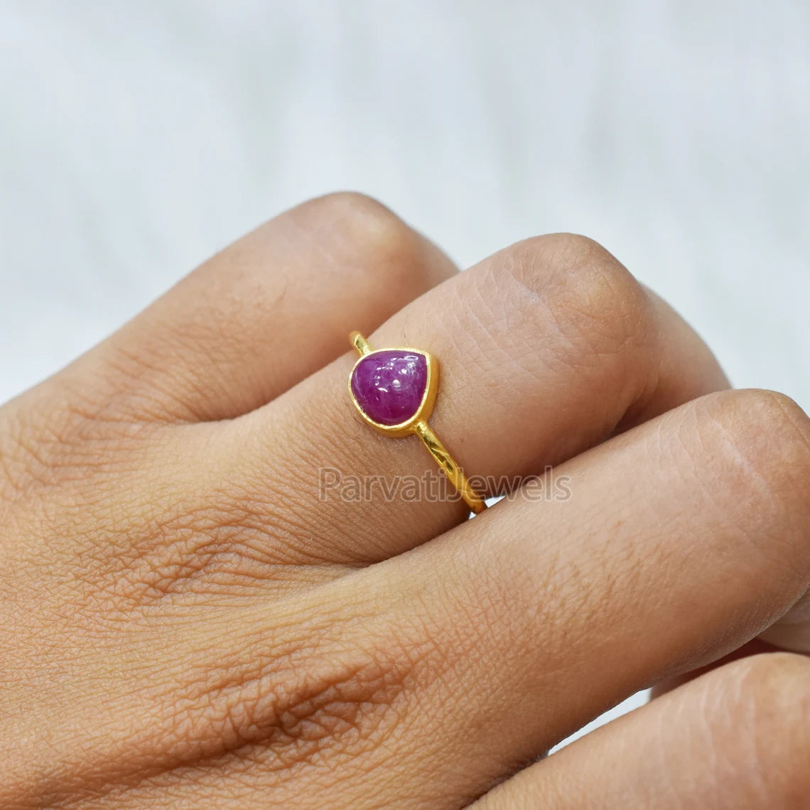 Ruby Heart Shape Solid Gold Ring, Solid Gold Ring, Handmade Ring, 14K & 18K Solid Gold Ring Jewelry, Gold Jewelry, Gold Ring, Handmade Ring