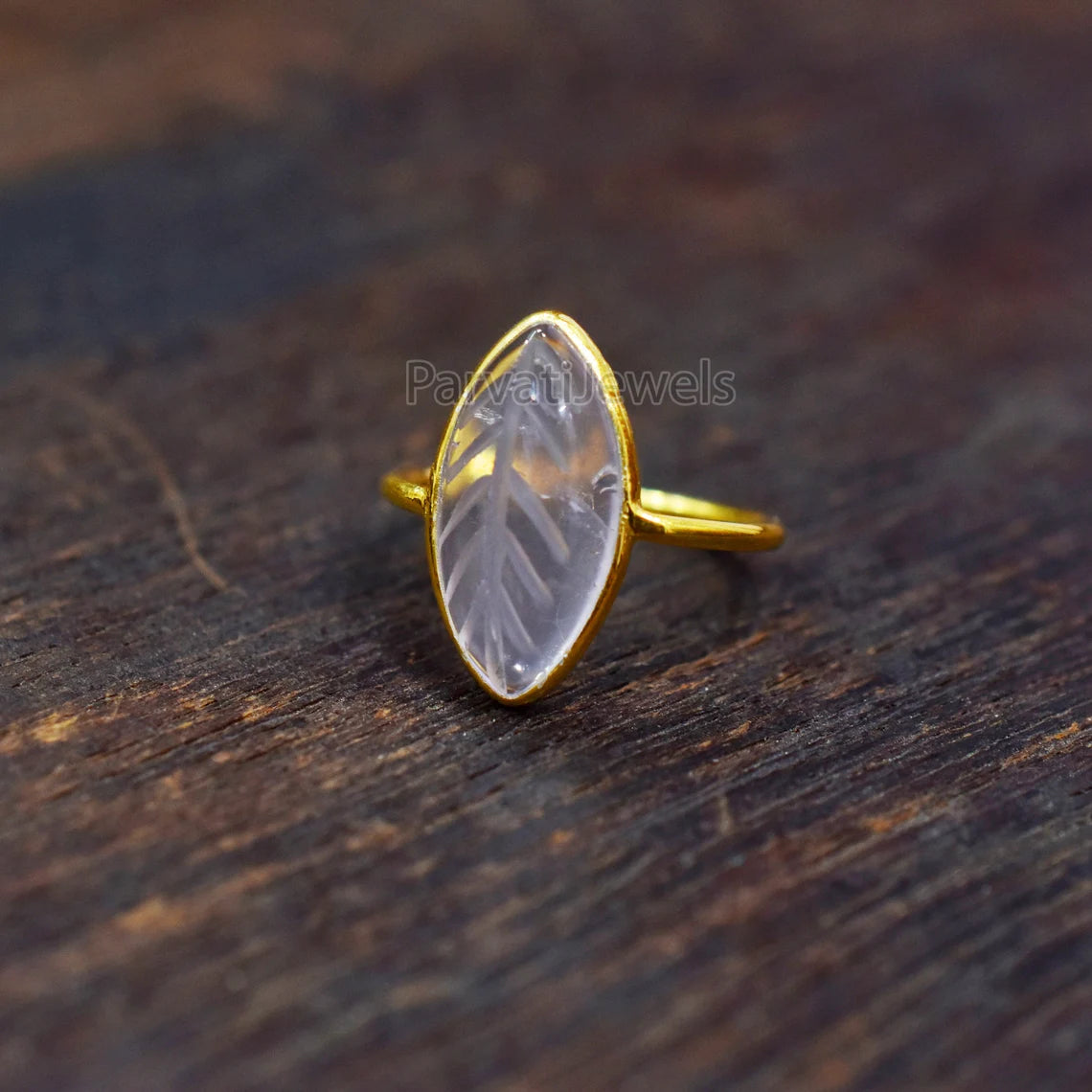 Natural Rose Quartz Solid Gold Ring, Marquise Shape Carving Rose Quartz Ring Solid Gold Ring, 14K & 18K Solid Gold Ring Jewelry, Gold Ring