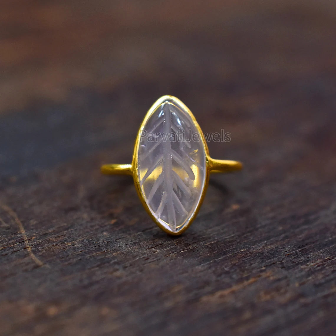 Natural Rose Quartz Solid Gold Ring, Marquise Shape Carving Rose Quartz Ring Solid Gold Ring, 14K & 18K Solid Gold Ring Jewelry, Gold Ring