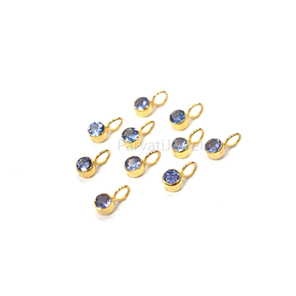 Very Beautiful Natural Tanzanite Charm, 18k Solid Gold Charm, Tanzanite Gold Charm Pendant, Handmade Gold Charm, Gift For Her