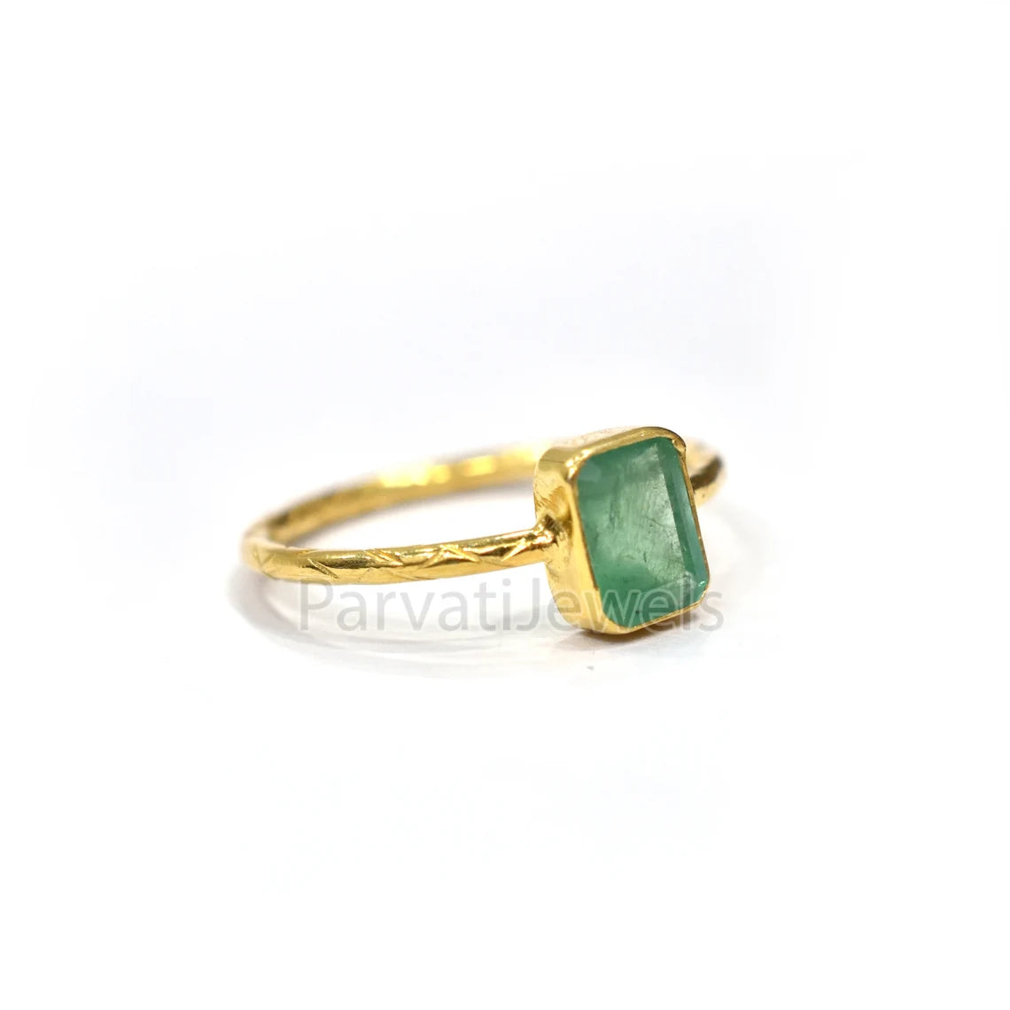 Natural Emerald Gemstone 14k & 18k Solid Gemstone Ring Jewelry, Solid Gold Emerald Ring, Solid Gold Handmade Ring Jewelry, Gold Ring