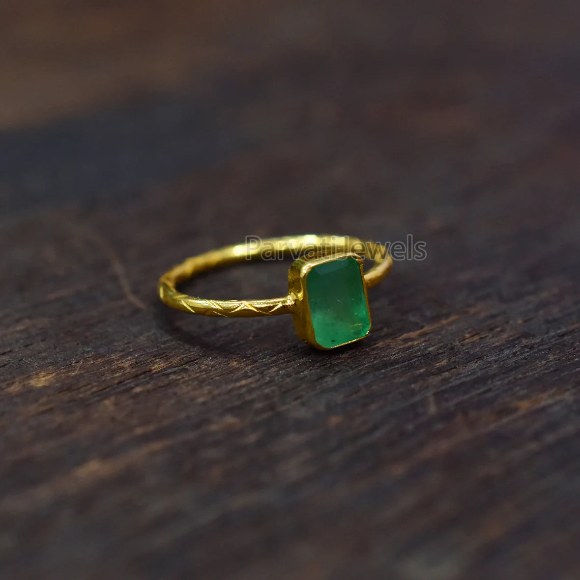 Natural Emerald Gemstone 14k & 18k Solid Gemstone Ring Jewelry, Solid Gold Emerald Ring, Solid Gold Handmade Ring Jewelry, Gold Ring
