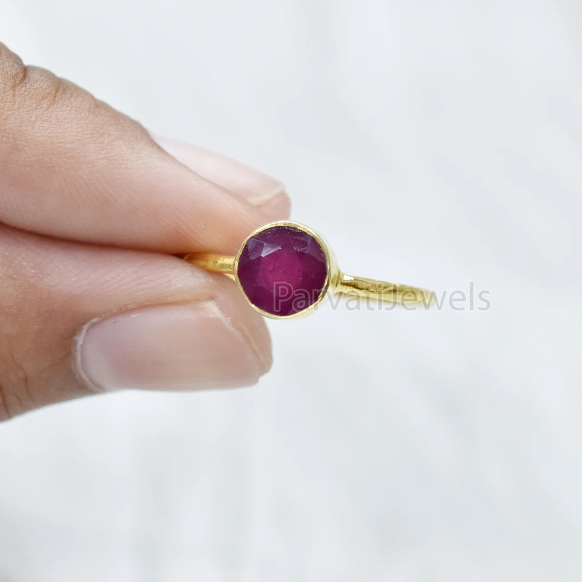 Natural Ruby Solid Gold Ring, 14k & 18K Solid Gold Ruby Ring, Solid Gold Handmade Ring Jewelry, Gold Ring For Gifting, 18k Gold Ring