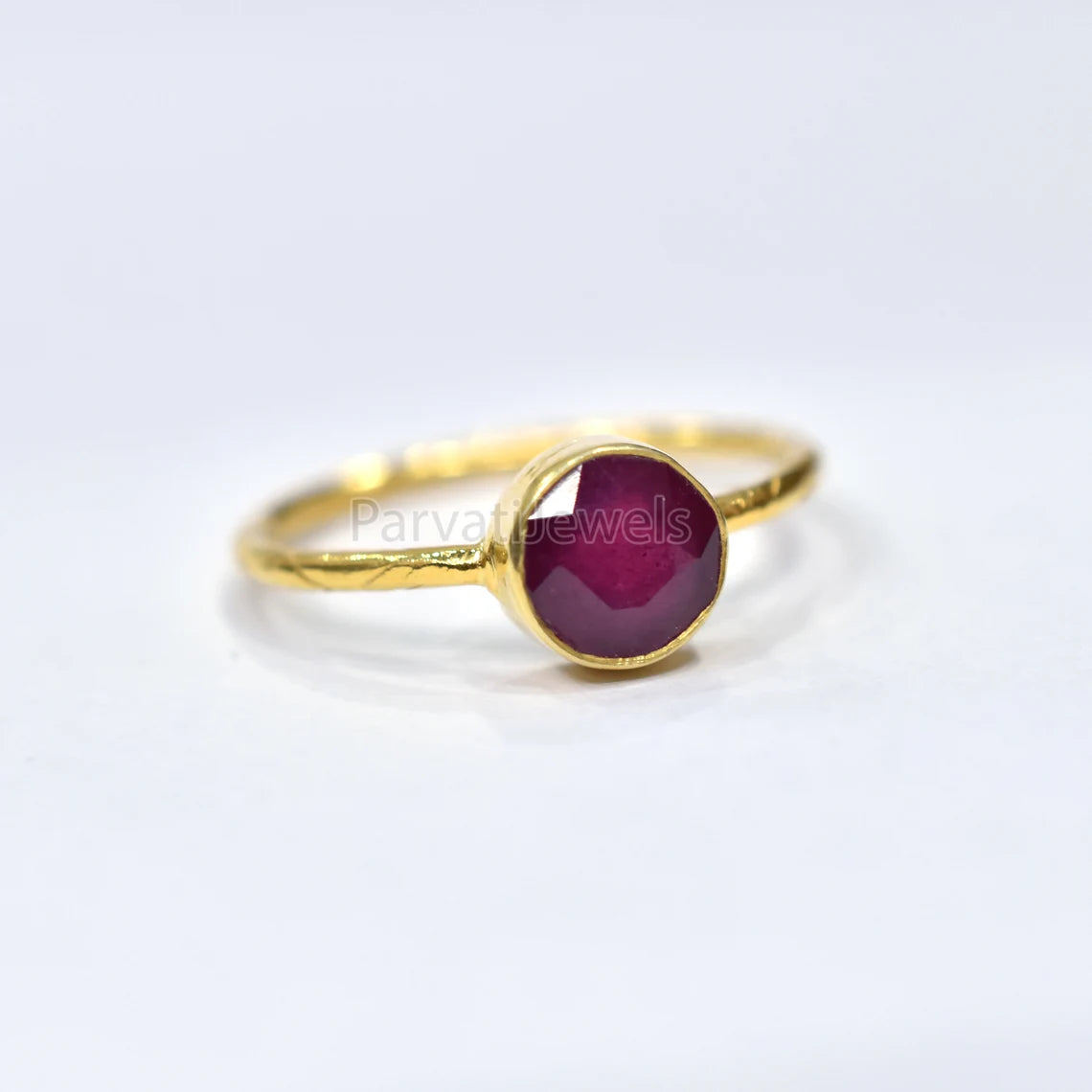 Natural Ruby Solid Gold Ring, 14k & 18K Solid Gold Ruby Ring, Solid Gold Handmade Ring Jewelry, Gold Ring For Gifting, 18k Gold Ring