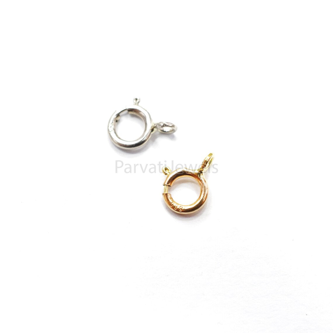 14K, 18K Solid Gold Ring Spring Lock Findings, 6 MM Spring Lock, Solid Clasp Findings Charm Jewelry, Gold Ring Spring Lock Handmade Charm